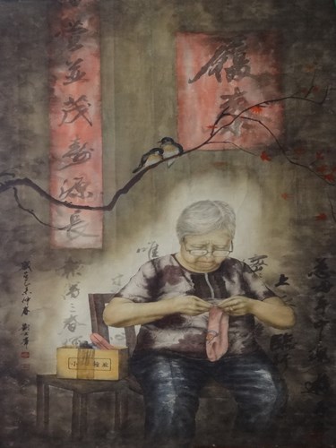 國畫作品-奉獻