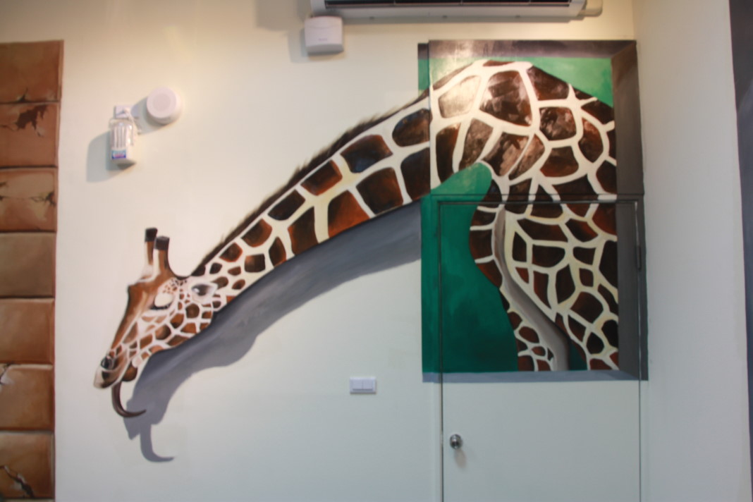 3D Painted of giraffe