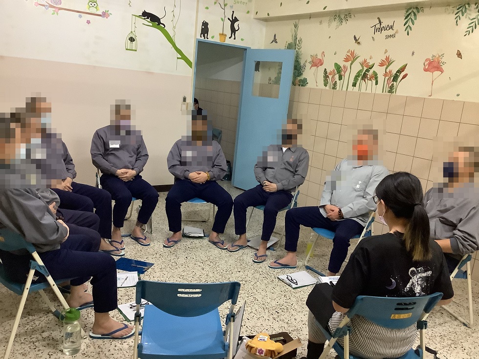 Inmates engage themselves in meditation and emotional cleansing practices.